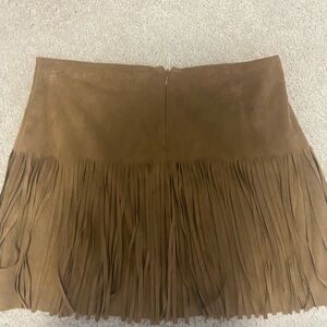 Jolt faux suede fringe skirt